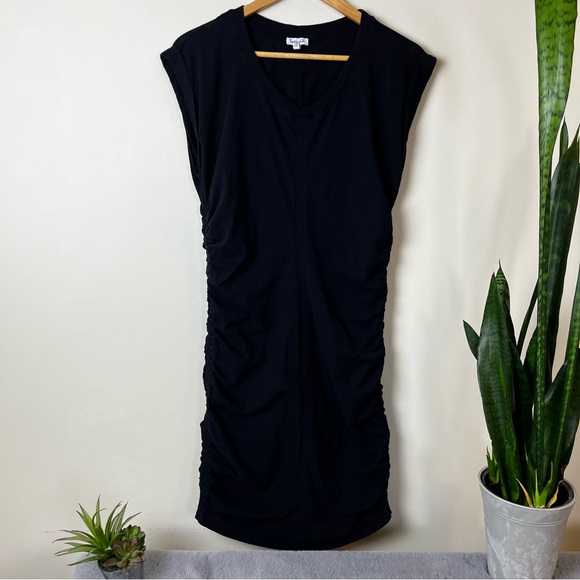 Splendid Black Tee Shirt Ruched Side Dress - Picture 5 of 14